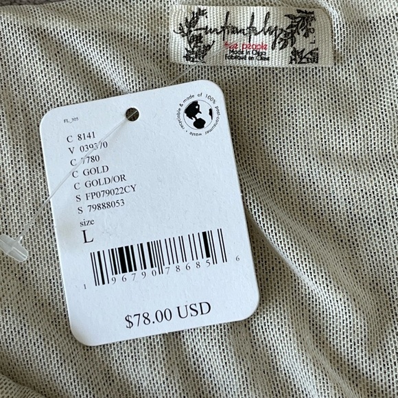 Intimately Free People Sparks Fly Bodysuit Gold Size Large Sequin Metallic NWT - Picture 11 of 12